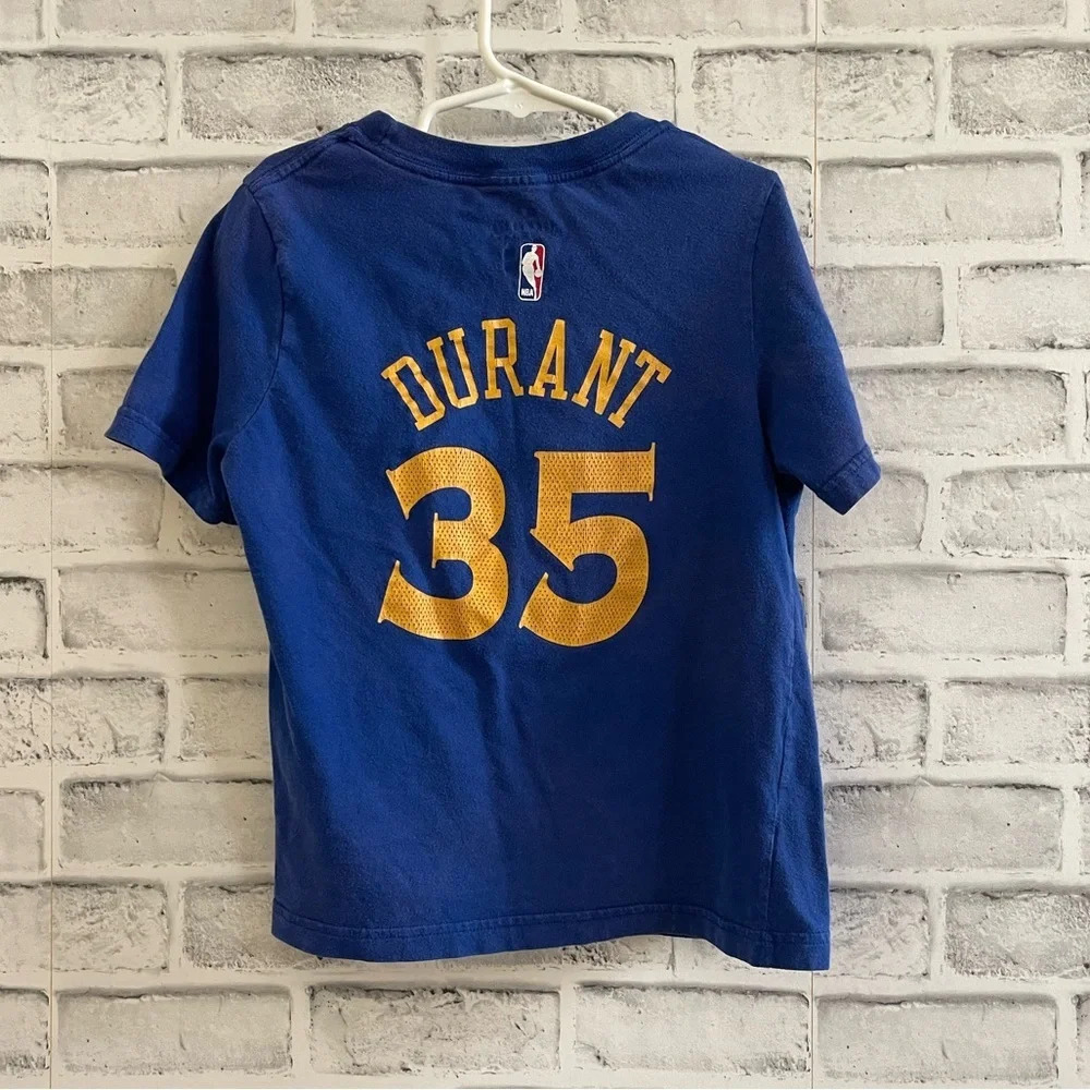 Boy’s youth sized Nike Golden State Warriors #35 Durant blue t-shirt L/7 - Picture 2 of 4